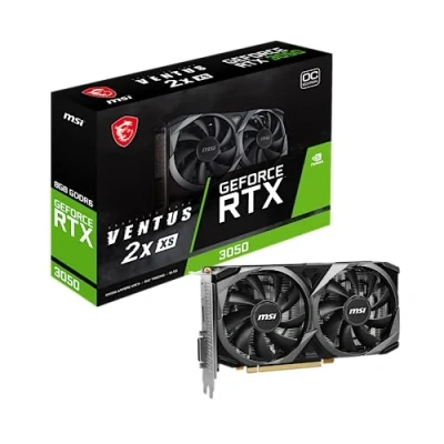 Image of MSI GeForce RTX 3050 VENTUS 2X XS 8G OC Gaming Graphics Card 8GB GDDR6, 1807 MHz, PCI Express Gen 4 x 8, 128 bit, 1x DP v 1.4a, HDMI 2.1 (Supports 4K)
