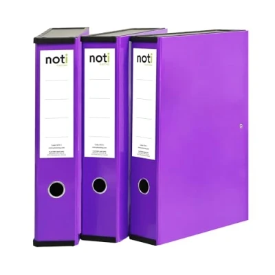 Image of Box File Laminated Foolscap, Lockspring, Ring Pull &amp; Catch, 75mm Spine, Purple (Box of 3)