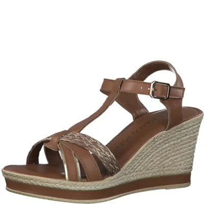 Image of MARCO TOZZI Women&#039;s 2 28020 42 Heeled Sandal, Cognac Comb, 5.5
