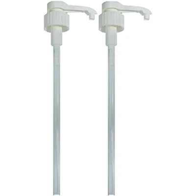 Image of Gunky Monkey 5L Pump Dispenser TWIN PACK for 5 Litre Container. 38mm Screw Top Dispenser. 4ml Dose Ideal Hand Sanitiser, Antibacterial Soap, Shampoo. Pelican with long Tube. Twist Lock