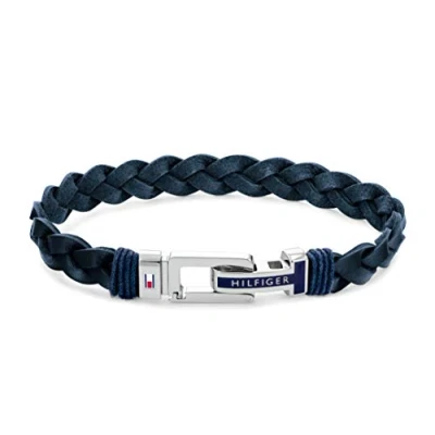 Image of Tommy Hilfiger Jewelry Men&#039;s Leather Bracelet Blue 2790308