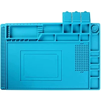 Image of 3DBUYER Anti Static Soldering Mat Station 45 x 30 cm 500℃ Heat Resistant Magnetic Multi Purpose Electronics DIY Repair Silicone Work Pad for Brazing Iron Phone Watch Computer, Welding
