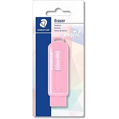 Image of Staedtler Eraser in beautiful pastel colours, with practical plastic sleeve, assorted 525 PSBKPA