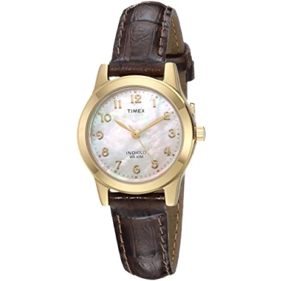 Image of Timex Women Analog Quartz Watch with Leather Strap TW2R636009J