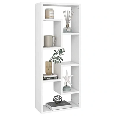 Image of Susany Wall Cube Shelves Mounted Floating Shelving Unit Shelf Decor Storage Display for Bedrooms, Office Living Rooms &amp; Kitchens 36x16x90 cm Chipboard