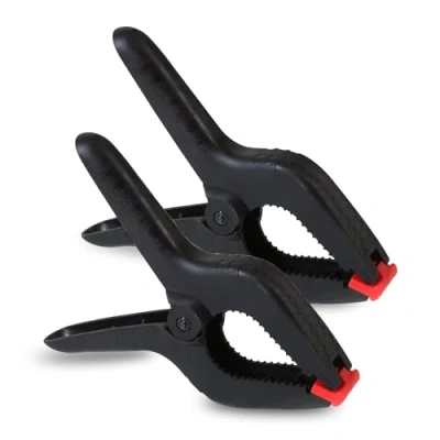 Image of G4GADGET Pack of 2X 4 Inch Nylon Spring Clamps Extra Strength Heavy Duty for Woodworking, Artwork, Photo Backgrounds, Crafting, and Home Improvement