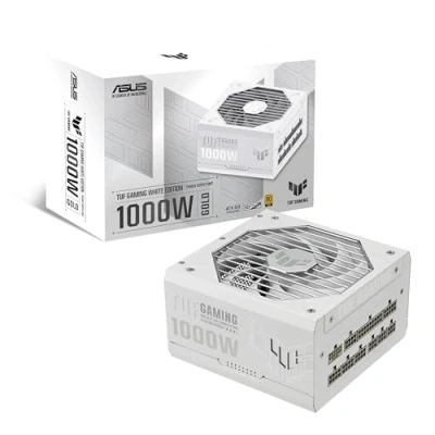 Image of TUF Gaming 1000W Gold White Edition PSU (1000 Watt, Fully Modular Power Supply, 80+ Certified, Military grade Components, Dual Ball Bearing, Axial tech Fan, PCB Coating)