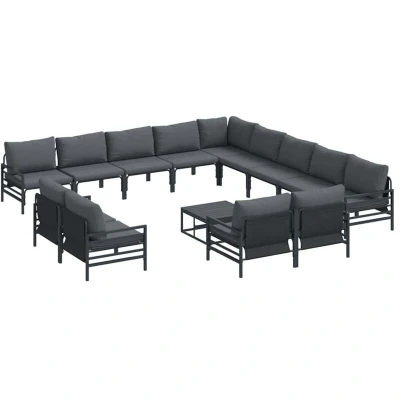 Image of Vidaxl Garden Sofa Set 14 pcs Anthracite Steel