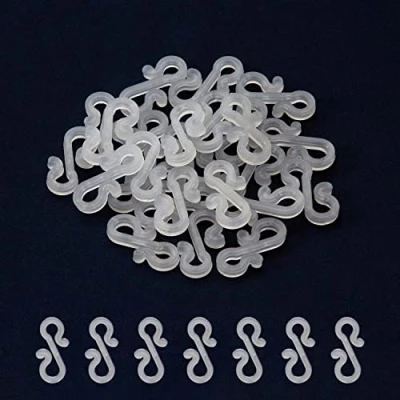 Image of Hang ups 100 Clear Mini Plastic Gutter Hooks, Outdoor Light Hooks Clips, S Clip on Christmas, Hanging Christmas Decorations Tree Lights Home Decor, Outside String Lights, Seasonal Fairy