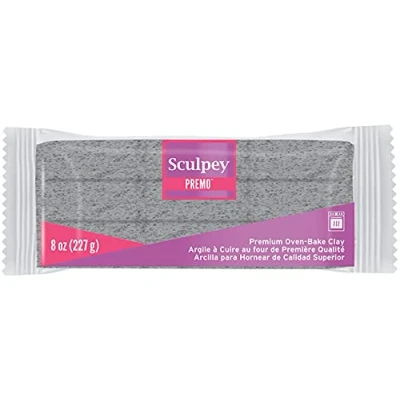 Image of Sculpey Premo Polymer Oven Bake Clay, Gray Granite, Non Toxic, 8 oz. bar, Great for Jewelry Making, Holiday, DIY, Mixed Media and Home décor Projects. Premium Clay Perfect clayers Artists.