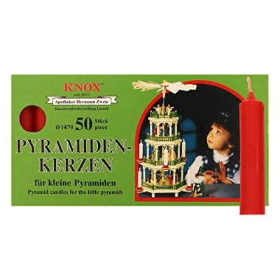 Image of Knox Pyramid Candles for Small Christmas Pyramids, 14/70 mm, Red