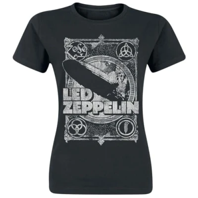 Image of Led Zeppelin Shook Me Women T Shirt Black L, 100% Cotton, Regular