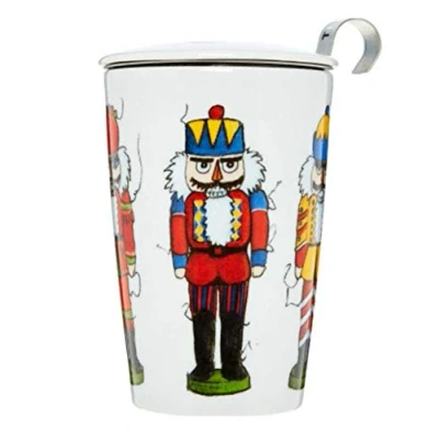 Image of Teaeve Nutcracker Design Double Walled Reusable Travel Mug with Infuser Basket