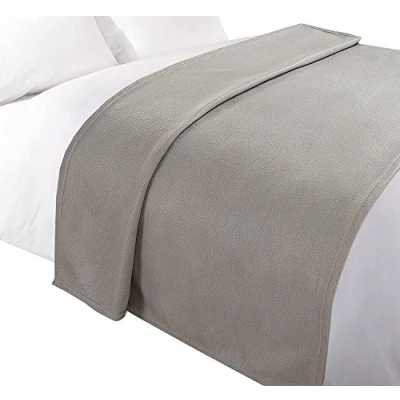 Image of Dreamscene Large Warm Polar Fleece Throw Over Soft Luxury Sofa Bed Blanket, Plain Silver Grey 120 x 150 cm