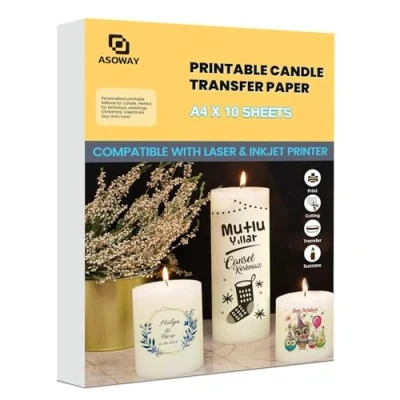 Image of Candle Tattoos, Tattoo Film, Transfer Printable for Laser/Inkjet Printer, Water Slide Film Candles, Stickers, Decoration Paper Christmas, Christening Candle, Wedding