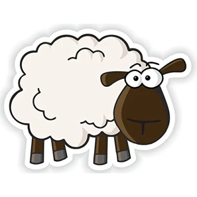 Image of Hodge Creations Pack of 4 Sheep Vinyl Decal Sticker Car, Wall, Laptop, Scrapbook, Campervan, Caravan, Window