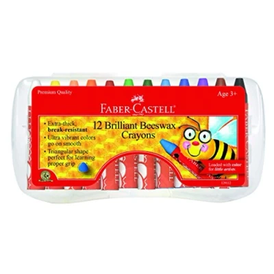 Image of Faber Castell Beeswax Crayons in Durable Storage Case, 12 Vibrant Colors