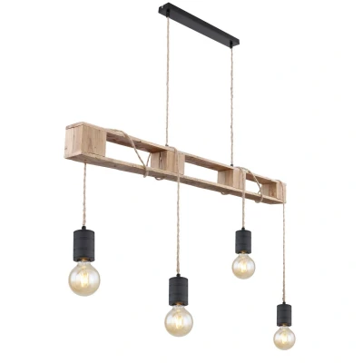 Image of Joelle Bar Pendant Ceiling Light Matt Black 4x E27