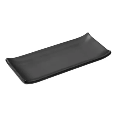 Image of nisbets limited Olympia Kristallon Fusion Melamine Rectangular Plate Small 225x95mm (Box 6), Black