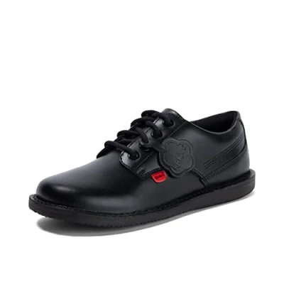 Image of Kickers Youth Boy&#039;s Kopi Derby Leather Shoes, Black, 3 UK