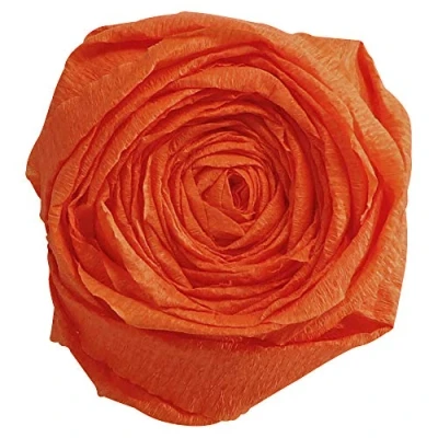 Image of Clairefontaine Ref 903058C Superior Quality Crepe Paper (Pack of 10 Sheets) 2 x 0.5m Sized Sheets, 40% Creppage, 32gsm Paper, Delivered Folded Orange