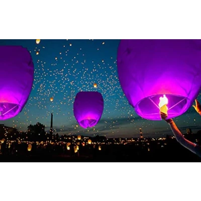 Image of 12 Purple Chinese Flying Floating Sky Lanterns (A Liittle Tree)
