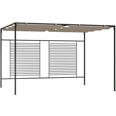 Image of vidaXL Gazebo with Retractable Roof 3x4x2.3 m Taupe 180 g/m²