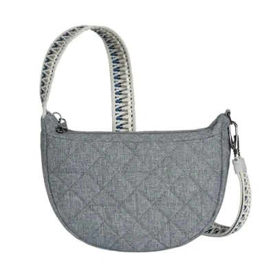 Image of Travelon Unisex&#039;s Anti Theft Boho Crescent Crossbody, Gray Heather, One Size