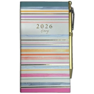 Image of 2025 Slim Week to View Constellations on Metallic Designer Diary (Stripes)
