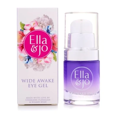 Image of Ella &amp; Jo Wide Awake Eye Gel Reduces Fine Lines, Wrinkles Puffiness, Brightens Dark Circles, Anti Aging with Hyaluronic Acid, Peptides Caffeine 20ml