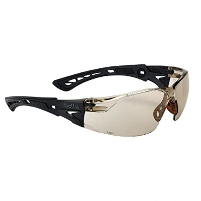 Image of Bolle Safety Standard Issue Rush+ BSSI CSP Lens Glasses Platinum hard coat &amp; anti fog coating Bi material PC+TPR matte black temples