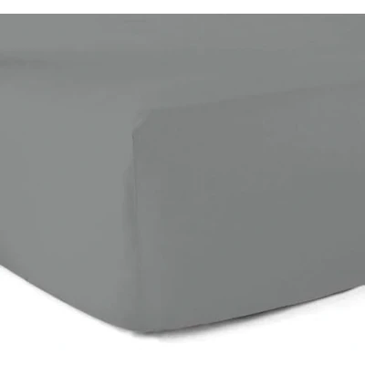 Image of Fitted Sheet 100% Cotton 57 Thread Count 140 x 190 cm Grey 30
