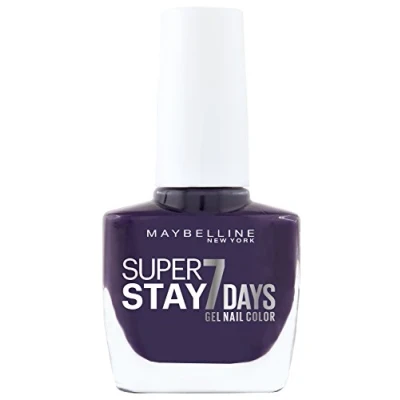 Image of Maybelline New York Make Up Superstay Nail Polish Forever Strong 7 Days Finish Gel Inks Punsh/Colour with Ultra Hold without UV Lamp in Dark Purple, 1 x 10 ml