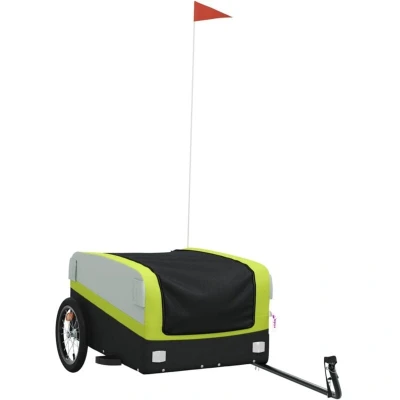 Image of vidaXL Bike Trailer Black and Green 45 kg Iron