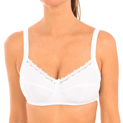 Image of Dim Womenss microfiber and cotton wireless bra 04H21 White Size 36C