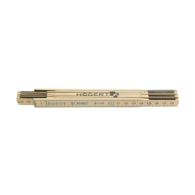 Image of Hogert Technik Tape Measure Wooden Ruler 1 m Approved According to MID