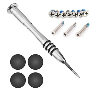 Image of YOLLIT 4 x Rubber Case Feet with Bottom Replacement Screws Screwdriver Kit for Apple Macbook Pro A1278 A1286 A1297 13 15 17inch (Not Retina Display)