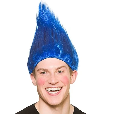 Image of Wicked Costumes Adult Blue Troll Wig Fancy Dress