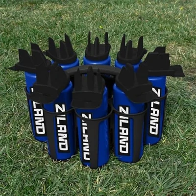 Image of Ziland Hybrid Water Bottle Set (8 x 1 Litre Bottles Carrier)(Blue/Black Black Carrier)