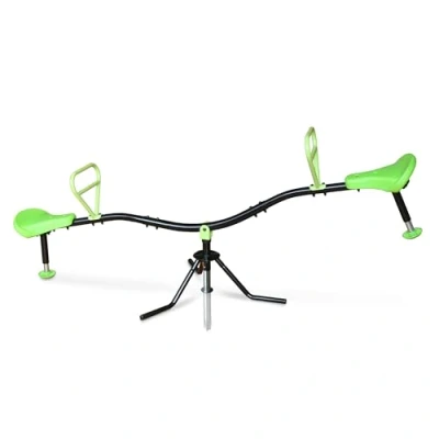 Image of EXIT Toys Spinner Rotating Steel Seesaw for Toddlers and Children Rotatable Outdoor in the Garden 76x23.6x28.7 inches Green/Black