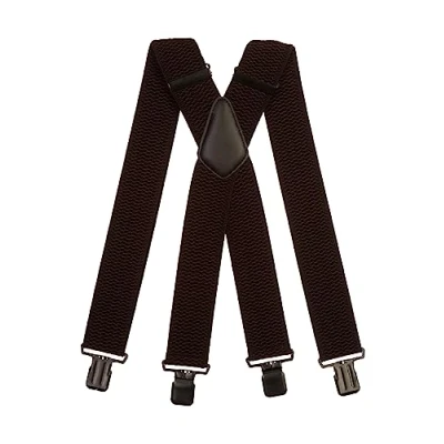 Image of Olata Men&#039;s Extra Wide X Shape Braces/Suspenders and Silver Clips 5cm. Yellow