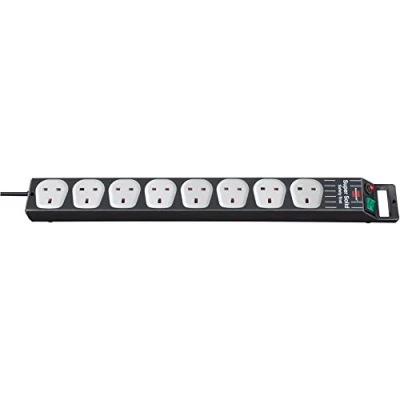 Image of Brennenstuhl 1153343618 13 A 2.5 m 8 Way Super Solid Line FS Extension Socket with Fuse Switch Black/Light Grey