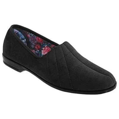 Image of Sleepers Womens/Ladies Audrey III Roll Top Velour Slippers (4 UK) (Black)