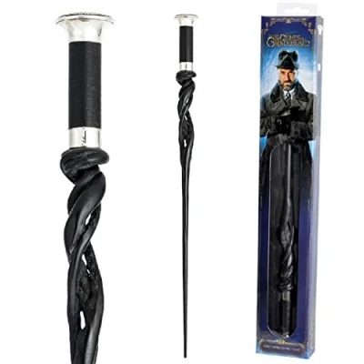 Image of The Noble Collection Albus Dumbledore Wand In A Standard Windowed Box 16in (40cm) Wizarding World Fantastic Beasts Film Set Movie Props Wands
