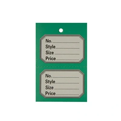 Image of 1000 UNSTRUNG Green Perforated Clothes/Garment Reference Stock Ticket/Tags/Labels D