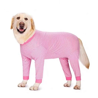 Image of Yeapeeto Dog Onesie Surgery Recovery Suit for Large Medium Bodysuit Dogs Pajamas PJS Full Body Shedding, Allergy, Anti Licking, Wound Protection, Cone Alternative (7XL, Pink)