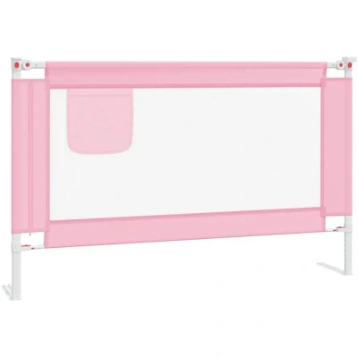 Image of vidaXL Toddler Safety Bed Rail Pink 120x25 cm Fabric