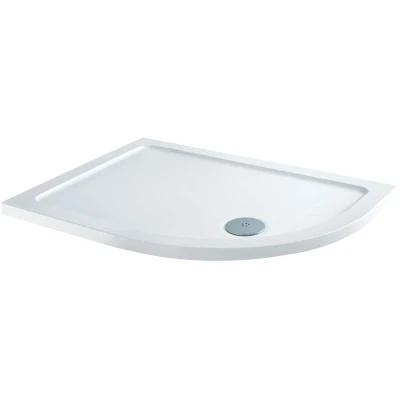 Image of Milano Lithic White Low Profile Right Hand Offset Quadrant Shower Tray 1000mm x 800mm