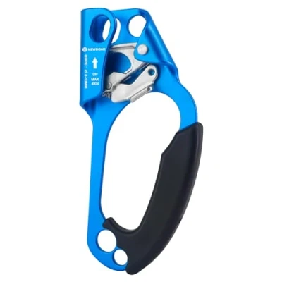 Image of NewDoar UIAA &amp; CE Certified Hand Ascender Rock Climbing Tree Arborist Rappelling Gear Equipment Rope Clamp for 8 13MM Right Blue