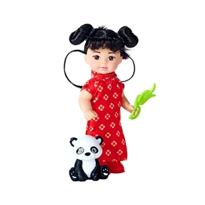 Image of Simba 105733568 Evi Love Animal World, Dolls in Cute Outfit, Elephant, Giraffe or Panda, Mini Doll 12 cm, 3 Assorted Designs, Only One Item Delivered, from Years